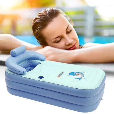Portable Adult PVC Folding Bathtub Fast Air Blow Up Inflatable Bath Tub SPA Warm • $42.75