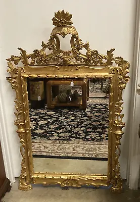 $485 • Buy Vintage Rococo Style Gilt Framed Gold Wall Mirror - Made In Itally 50.5” H