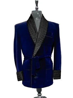 Men's Velvet Jackets Smoking Jacket Vintage Jacket Blue Velvet Jackets Gift • $149