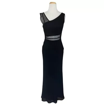 EVER BEAUTY Vintage Black Evening Dress Sz 4 Sleeveless Long Formal Beads • $49