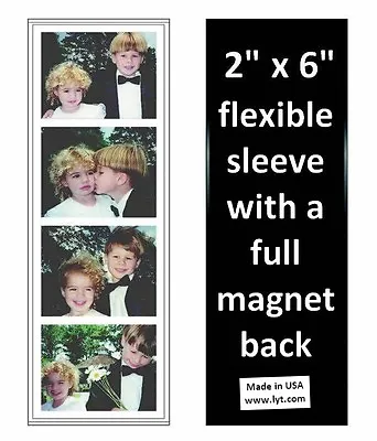 2x6 Magnetic Photo Booth Frames 100 Pk Full Magnet Back White/black Free Ship • $74.50