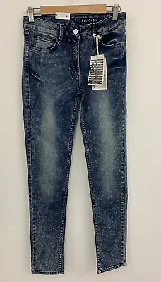 Religion Women’s Super Skinny Acid Wash Jeans Blue W29 L32 NEW • £4.99