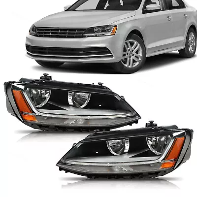 Fit For 2017-18 Volkswagen Jetta Pair Factory Halogen W/LED DRLHeadlights Model • $219.29