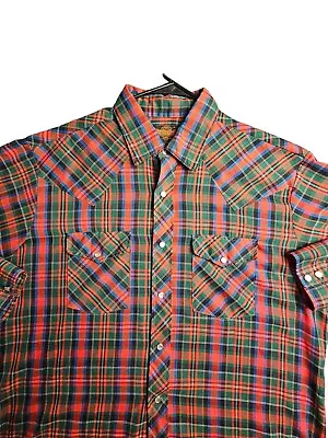 Vintage Stir-Ups Western Model Shirt Men's XL Tartan Plaid Cowboy Pearl Snap USA • $11.39