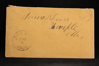 Maine: Solon 1850s Stampless Cover Black CDS Circled PAID 3 Somerset Co • $20