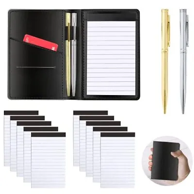 13 Pcs Mini Pocket Notebook Set With Leather Pocket Notepad Holder And Pen • $21.12