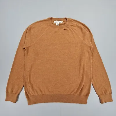 LOGG H&M Mens Jumper Brown Large Cotton Knitted Pullover • £5.99