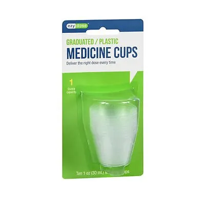 Ezy Dose 1 Ounce Plastic Graduated & Calibrated Medicine Cups Disposable 10 Each • $8.54