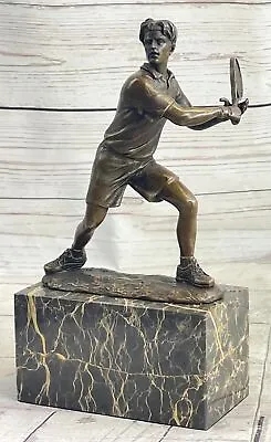 Sign Original Milo Male Tennis Player Bronze Sculpture Statue Figurine Artwork • $309