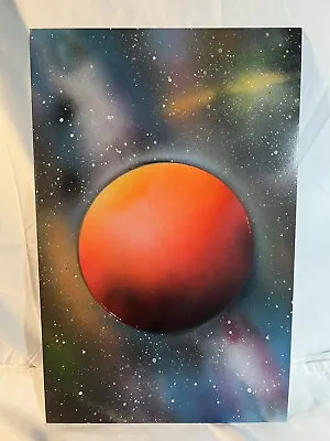 Blacklight Space Nebula Alien Gas Planet Spray Paint Art On Card Stock 11x17” • $20.71