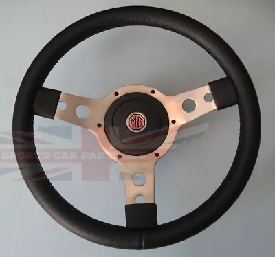 New 13  Leather Steering Wheel & Adaptor MG Midget 1970-1977 & MGB 1970-1976 • $174.94