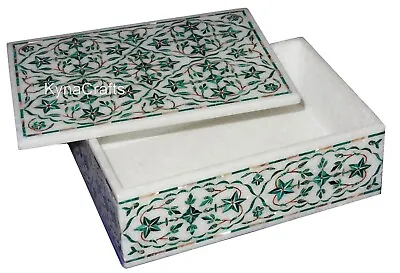 8 X 6 Inches Marquetry Art Decorative Box Marble Jewelry Box With Luxuries Look • $244.80