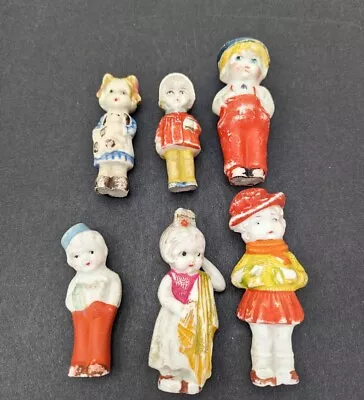 Vintage 6 Bisque Penny Doll Lot Frozen Charlotte Bellboy Bellhop Japan • $34
