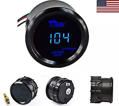 Blue Digital LED 2  52mm Water Temp Temperature Gauge With Temp Sensor Car Boat • $17.99