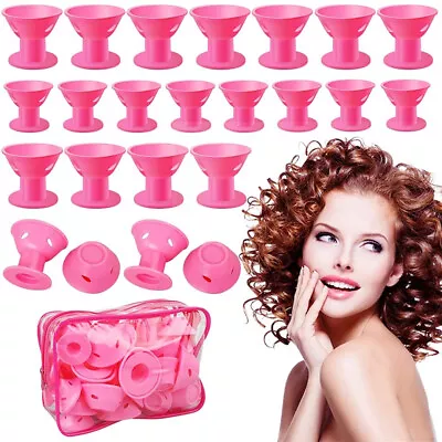 £3.51 • Buy 10X Soft No Heat Magic Hair Curlers Self Grip Hair Roller Tool Heatless Silicone