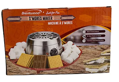Brentwood S’Mores Maker Indoor Electric TS-603 With Stainless 4 Trays Forks NEW • $22