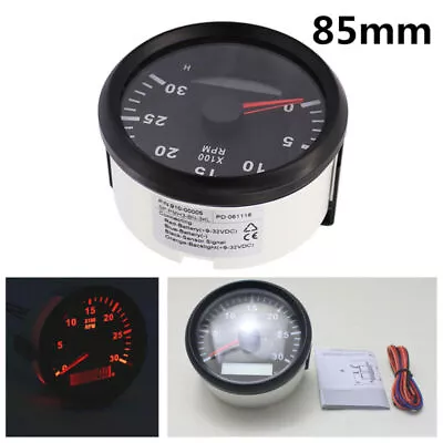 85mm 3000RPM Car LCD Digital Tachometer RPM Gauge REV Counter＋Wiring Harness Kit • $43.21