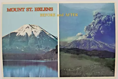 Mt St Helens Before And After Washington Postcard 6X4 Dual View Unposted • $4.74