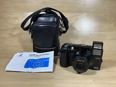 Minolta Freedom Tele AF 35mm Camera With 38-80mm/2.8-5.6 Tested Works Carry Case • $53.50