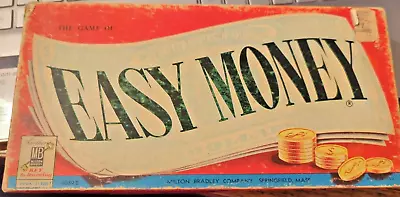 VINTAGE  EASY MONEY GAME - Wooden Houses  Money Pieces  DIRECTIONS  ( NO DICE • $6