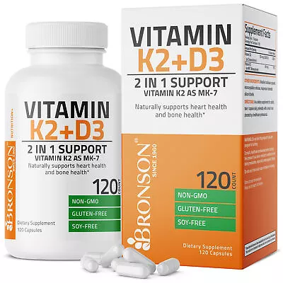 $8.99 • Buy Vitamin K2 (MK7) W/ D3 Bone & Heart Health Non GMO & Gluten Free Easy To Swallow