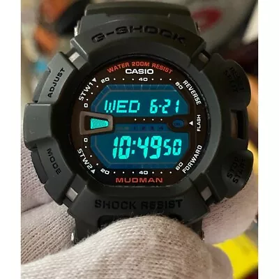 G-SHOCK Army Green Mudman Military G-9000 Inverted LCD Tested From Japan  Used • $173