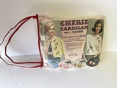 Vintage Cardigan Knitting Kit Fleishers Cherie Size 12-18 Retro Virgin Wool Yarn • $69.99