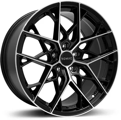 Alloy Wheels 18  Romac Vortex Black Polished Face For VW Jetta [Mk4] 11-18 • $908.28