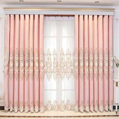 $49.11 • Buy Luxury European 3D Floral Embroidery Blackout Curtain For Living Room 1 Panel