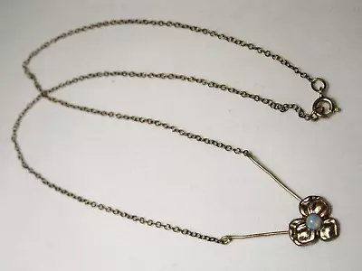 ...Vintage 12K Gold Filled Natural Opal Floral Flower Pendant Necklace... • $29.97
