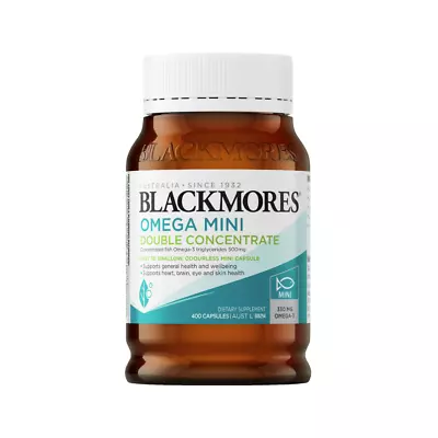 Blackmores Omega Mini Double Concentrate 400 Capsules Omega-3 500mg • $69.99