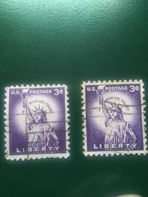 Rare 3 Cent Liberty Purple Stamp (2) Good Condition • $8