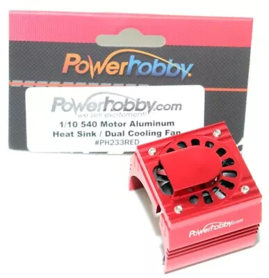 Powerhobby 1/10 Aluminum Brushless Motor Cooling Fan Red : Mamba Max Pro 2400kV • $11.95