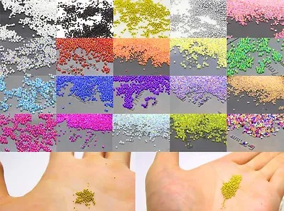 12g Glass MicroBead No Hole 0.6mm-1mm Nail Art Caviar Marbles Micro Beads • $0.99