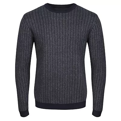 Famous Mens Jumper New Pure Cotton Ladder Stitch Crew Neck Sweater Pullover Top • £9.99