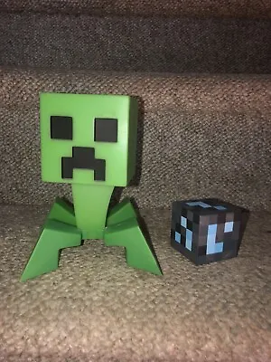 Mojang Minecraft Creeper 6  Vinyl Figure With Diamond Block Jinx Toy Collection • $13