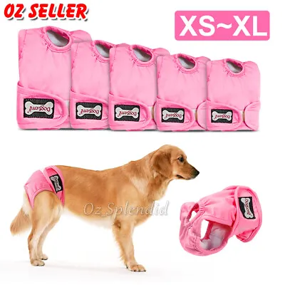 Female Dog Puppy Nappy Diapers Wrap Band Sanitary Pants Underpants XS-XL OZ • $8.90