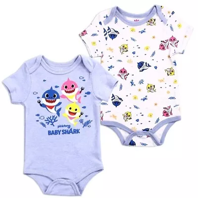 Baby Boys Baby Shark 2 Pack Of Bodysuits / One Piece - Bnwt 0-3 Months • $20