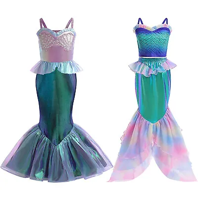 Kids Girls Mermaid Costume Cosplay Mermaid Costume Princess Dress Up Gift • $22.25