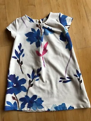 Zara Girls Dress 3 / 4 Soft Collectionivory With Floral Short Sleeve Poly Blend • $10.99