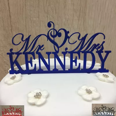 £12.99 • Buy Personalised Music Cake Topper Music Note Treble Clef Mr Mrs Wedding Decorations