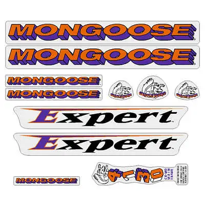 Mongoose - 1994 Expert - For Chrome Frame Decal Set - Old School Bmx • $88