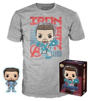 Funko POP! Tees Avengers Endgame Marvel Iron Man & Size Xtra Large (XL) T-Shirt • £53.02