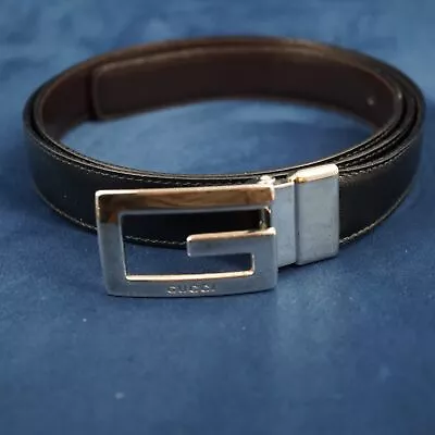 Authentic Gucci Men's Black Leather Belt Size 34- Free Shipping USA • $84.99