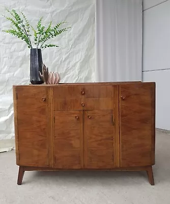 Vtg Mid Century 50s Walnut Sideboard Italian Danish Art Deco Design Retro #2458 • £285