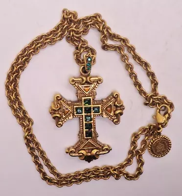 The Vatican Collection Rhinestone Cross Pendant On 24  Chain • $10