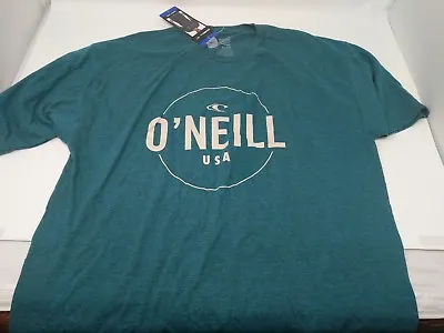 Men's O'Neill USA Premium Graphic T-Shirt Teal Black Heather Large NEW NWT • $13.45