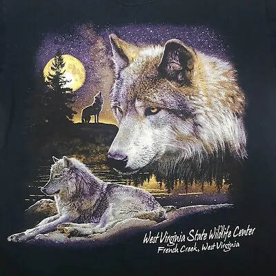 West Virginia State Wildlife Center French Creek WV M T Shirt Wolves Howl Moon • $19.99