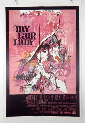 My Fair Lady 1964 Original Movie Poster - Audrey Hepburn & Rex Harrison • $1150