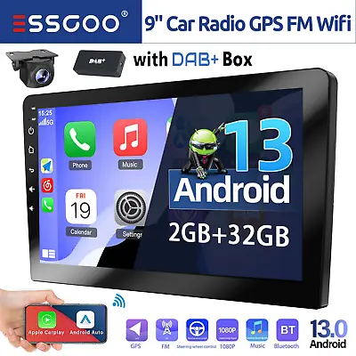 DAB+ 2 DIN 9  Android 13 Car Stereo Touch Screen GPS NAV Unit FM/RDS 2+32G Radio • £94.99